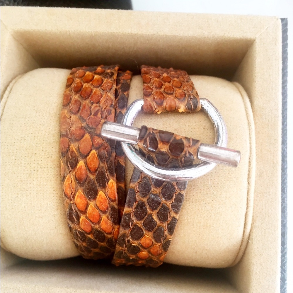 Authentic Snakeskin Wrap-Around Bracelet - image 3
